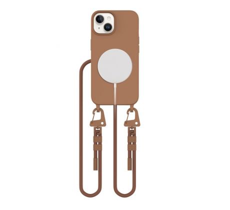 KRYT SE ŠŇŮRKOU/POPRUH NA TĚLO TECH-PROTECT MAGNECKLACE MAGSAFE iPhone 14 CHOCOLATE BROWN