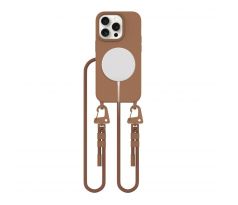 KRYT SE ŠŇŮRKOU/POPRUH NA TĚLO TECH-PROTECT MAGNECKLACE MAGSAFE iPhone 14 Pro CHOCOLATE BROWN