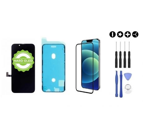 MULTIPACK - HARD OLED displej pro iPhone 13 Pro Max + screen adhesive (lepka pod displej) + 3D ochranné sklo + sada nářadí