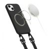 KRYT SE ŠŇŮRKOU/POPRUH NA TĚLO TECH-PROTECT MAGNECKLACE MAGSAFE iPhone 13 BLACK