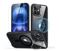 2PACK SET KRYT + OCHRANNÉ SKLO ESR CLASSIC HYBRID KICKSTAND HALOLOCK MAGSAFE & TEMPERED GLASS iPhone 16 Plus CLEAR/BLACK