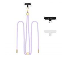 ŠŇŮRKA NA TELEFON / POPRUH NA TĚLO TECH-PROTECT C2S ROPE CROSSBODY STRAP LAVENDER/GOLD