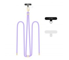 UNIVERZÁLNÍ ŠNŮRKA NA TELEFON POD KRYT/POPRUH TECH-PROTECT C7S ROPE CROSSBODY STRAP LAVENDER/GOLD