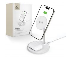 BEZDRÁTOVÁ NABÍJEČKA TECH-PROTECT QI15W-A39 2IN1 MAGNETIC MAGSAFE WIRELESS CHARGER WHITE