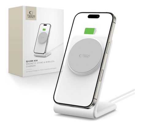 BEZDRÁTOVÁ NABÍJEČKA TECH-PROTECT QI15W-A38 MAGNETIC MAGSAFE WIRELESS CHARGER WHITE