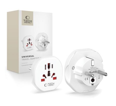 UNIVERZALNI CESTOVNI ADAPTER TECH-PROTECT UNIVERSAL TRAVEL ADAPTER FROM EU WHITE