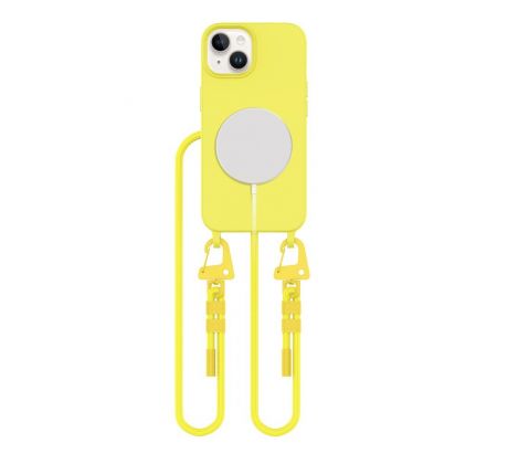 KRYT SE ŠŇŮRKOU/POPRUH NA TĚLO TECH-PROTECT MAGNECKLACE MAGSAFE iPhone 15 CANARY YELLOW