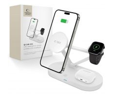 BEZDRÁTOVÁ NABÍJEČKA TECH-PROTECT QI15W-A41 3IN1 MAGNETIC MAGSAFE WIRELESS CHARGER WHITE