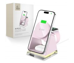 BEZDRÁTOVÁ NABÍJEČKA TECH-PROTECT QI15W-A43 3IN1 MAGNETIC MAGSAFE WIRELESS CHARGER BABY PINK