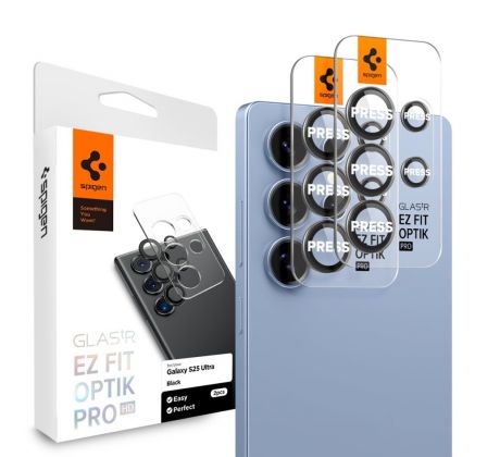 SPIGEN OPTIK PRO HD GLAS.TR ”EZ FIT” CAMERA PROTECTOR 2-PACK SAMSUNG GALAXY S25 ULTRA BLACK